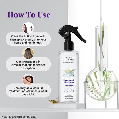 Rosemary & Rice Water Hair Spray- 200ml